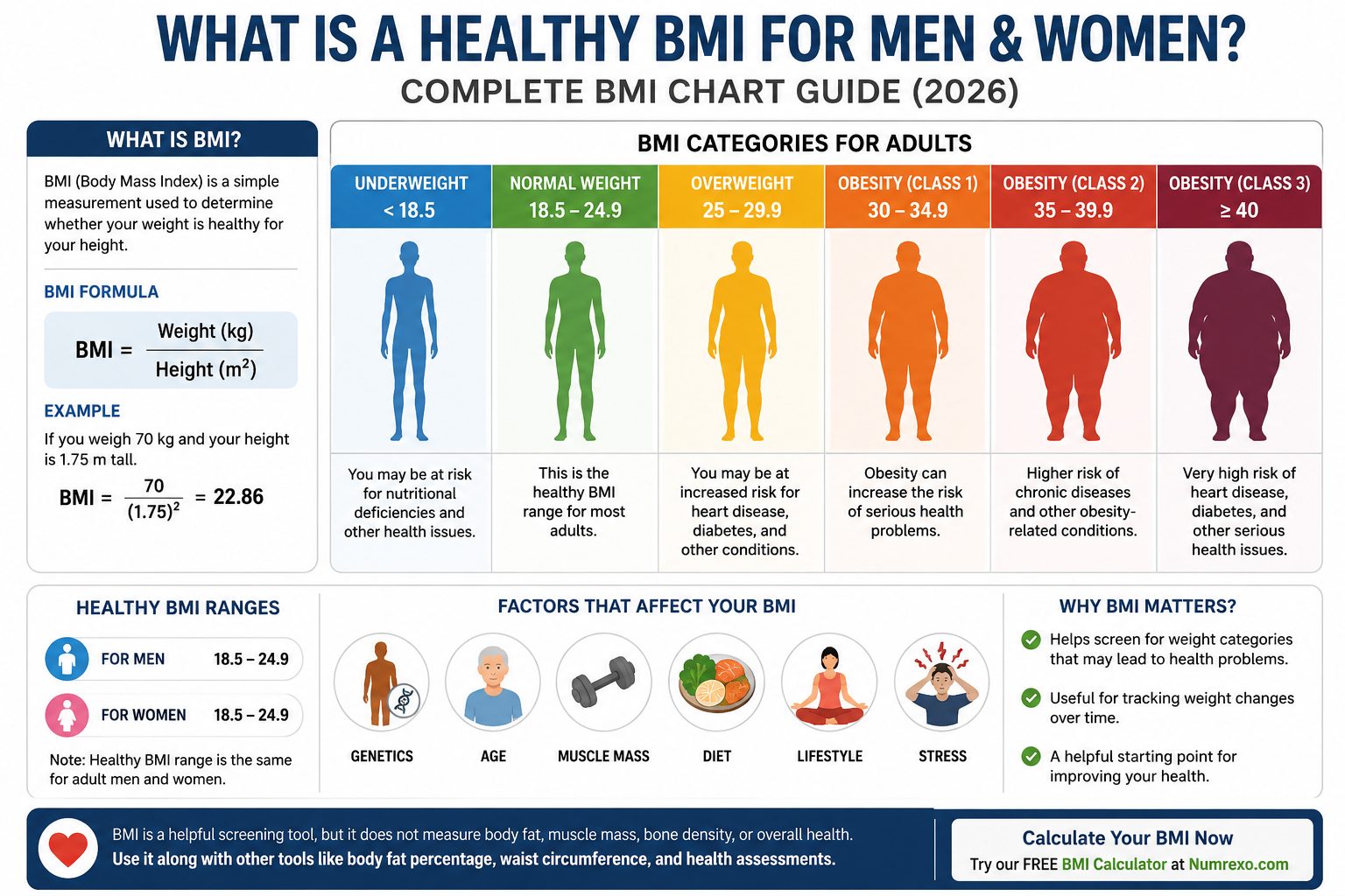 What Is a Healthy BMI for Men and Women? Complete BMI Chart Guide (2026)